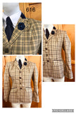 Beige and Black Check with White Specs (616) Adults Show Hunter Jacket