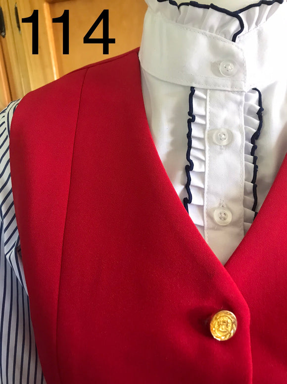 Red Traditional Waistcoats Adults (114)