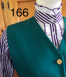 Jade Waistcoat & Purple & White Ruffled Long Sleeve (166) Shirt Set Adults Size 8 Only