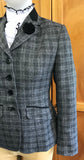 Black And Grey Check With Black Trims (593) Show Hunter Jacket Adults