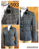 Black And Grey Check With Black Trims (593) Show Hunter Jacket Adults