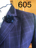 Navy & Dark Navy Check With Navy Trims (605) Show Hunter Jacket Adults