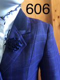 Navy & Dark Navy Check With Navy Trims (606) Show Hunter Jacket Childs