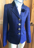 Navy & Dark Navy Check With Navy Trims (606) Show Hunter Jacket Childs