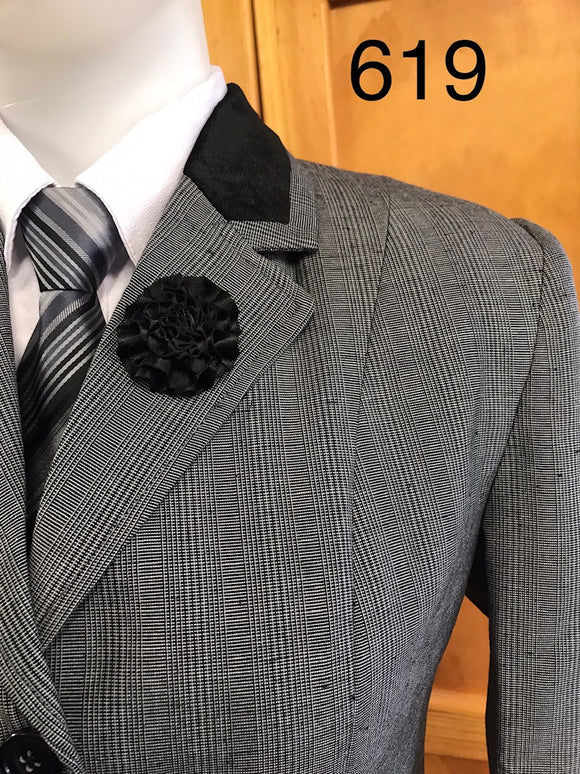 Grey With Faint Check & Black Trims (619) Adults Show Hunter Jacket