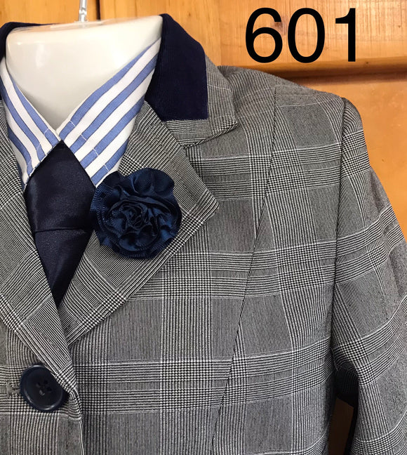 Grey & White Check Childs Show Hunter Jacket (601)