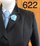 Black Slight Shine Open Adults Jacket (622)