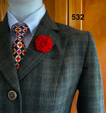 Olive Dark & Dark Navy/ Black Check (532) Show Hunter Jacket Adults NEW