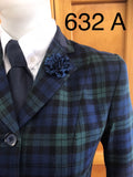 Navy Blue, Green & Black Navy Velvet Trims (632) Adults Show Hunter Jacket
