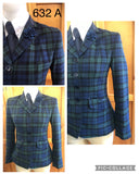 Navy Blue, Green & Black Navy Velvet Trims (632) Adults Show Hunter Jacket