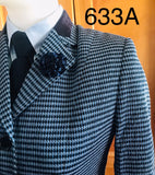 Pale Blue & Navy Check Wool Blend Adults Show Hunter Jacket (633)