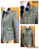Mint With Cream, Black And The Faintest Pink Check (609) Adults Show Hunter Jacket