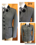 Grey With Faint Check & Black Trims (619) Adults Show Hunter Jacket