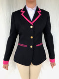 Leading Rein Or Led Outfit Navy & Hot Pink (Skirt & Jacket Set) Adults (157)