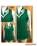 HRCAV EMERALD GREEN & WHITE LONGLINE VESTS ADULTS (390)