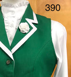 HRCAV EMERALD GREEN & WHITE LONGLINE VESTS ADULTS (390)