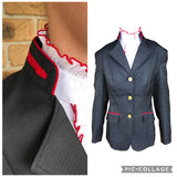 Grey Shimmer With Red Stand Up Collar (235)