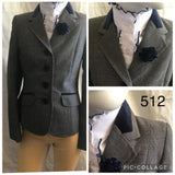 Grey & Dark Navy Check With Navy Velvet Trims Childs (512)