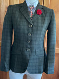 Olive Dark & Dark Navy/ Black Check (532) Show Hunter Jacket Adults NEW