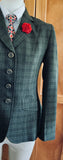 Olive Dark & Dark Navy/ Black Check (532) Show Hunter Jacket Adults NEW