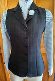 Black & Faint White Check Longline Vest (184) Adults 10