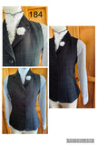 Black & Faint White Check Longline Vest (184) Adults 10