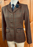 Brown, Mustard & Faint Green & Red Check Show Hunter Jacket With Navy Trims Adults  (318)