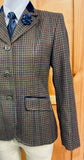 Brown, Mustard & Faint Green & Red Check Show Hunter Jacket With Navy Trims Adults  (318)