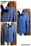 Sky Blue and Navy Check With Cream and Pale Pink Specs (556) Childs Show Hunter Jacket