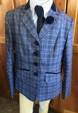 Sky Blue and Navy Check With Cream and Pale Pink Specs (556) Childs Show Hunter Jacket