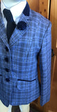 Sky Blue and Navy Check With Cream and Pale Pink Specs (556) Childs Show Hunter Jacket