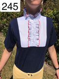 Navy, Red & White Ruffled T Shirt Adults (245)