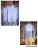 Navy & White Striped Long Sleeved Ruffle Shirts Childs (062)