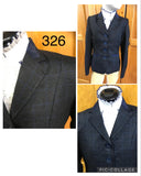 Navy & Pale Blue Slight  Check Show Hunter Or Open 4 Button Jacket With Navy Trims Childs (326)
