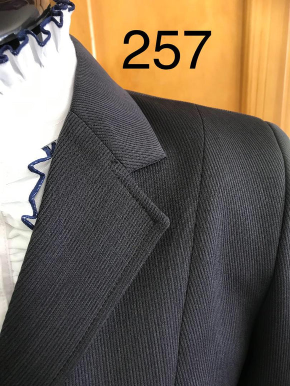 Navy (Ink) Open Or Dressage Self Stripe 4 Button Jacket Childs (257)