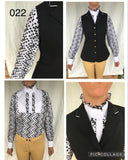 Clearance White & Black Spotted Ruffle Shirt (Long Sleeve) (022)