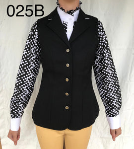 HRCAV  Adults Riders Black Longline Vests (025B) Silver Buttons