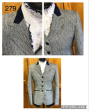 Navy, Grey & Darker Navy Check 4 Button Show Hunter Jacket With Navy Trims Adults (279)