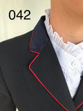 Navy Open or Dressage Jacket With The Full Red Trim Adults (042)