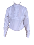 White Long Sleeve Ruffled Shirts With White Stitching Adults (067)