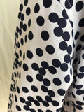 White & Navy  Spotted Ruffle Shirt (Long Sleeve) (023)