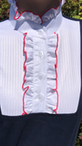 Navy, Red & White Ruffled T Shirt Adults (245)