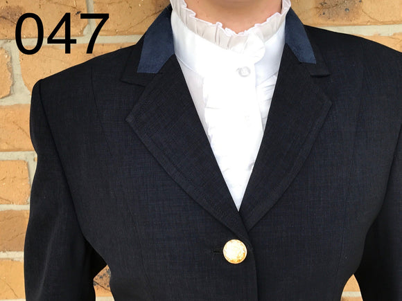 Navy Plain Open Or Dressage Jackets With Fine Navy Suede Trims Childrens (047)