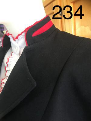 Navy, Red Stand Up Collar & Red Pocket Trims SUPER Smart Adults Show Jacket (234)
