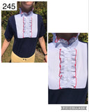 Navy, Red & White Ruffled T Shirt Adults (245)