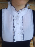 Navy & White Ruffled T Shirt Childs With Navy Stitching On The Ruffles (246)