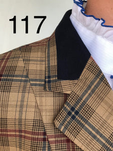 Navy, Beige/ Mustard & Red Check Show Hunter Jacket Childs (117)