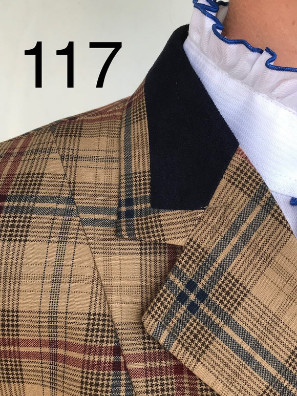 Navy, Beige/ Mustard & Red Check Show Hunter Jacket Childs (117)