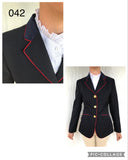 Navy Open or Dressage Jacket With The Full Red Trim Adults (042)