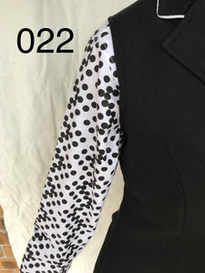 Clearance White & Black Spotted Ruffle Shirt (Long Sleeve) (022)